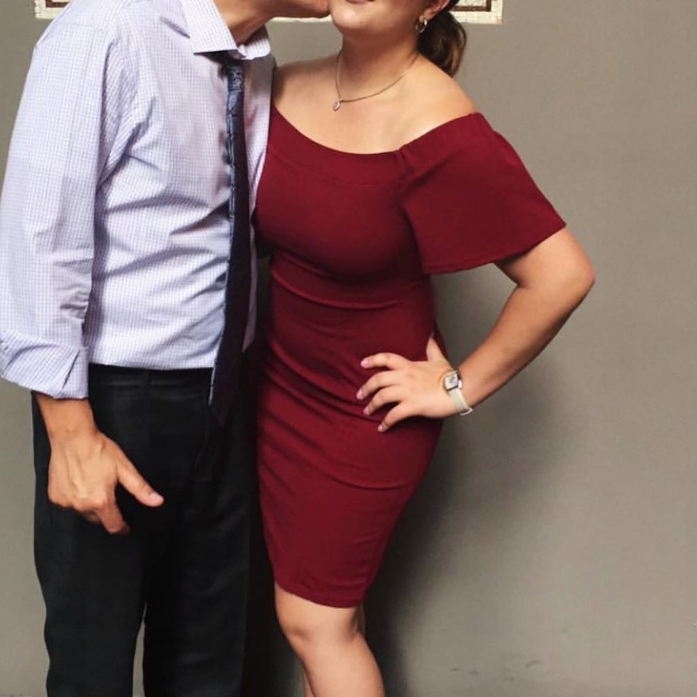 Ina Off-the-Shoulder Red Dress